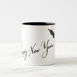 Taza Bicolor Feliz Año Nuevo Tinta Manuscrita