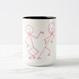 Taza Bicolor Feliz baile Stickman Mug