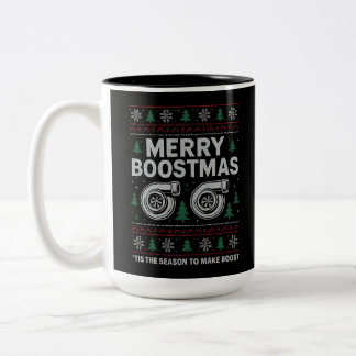Taza Bicolor Feliz Boostmas Jersey de Navidad Turbo Carreras de