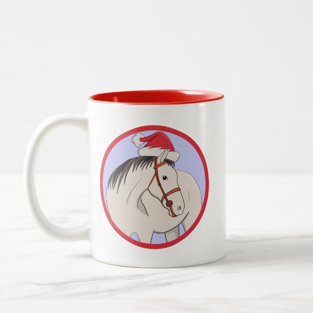 Taza Bicolor Feliz caballo navideño (Izquierda)