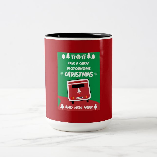 Taza Bicolor Feliz Camping Motorhom Xmas (Centro)