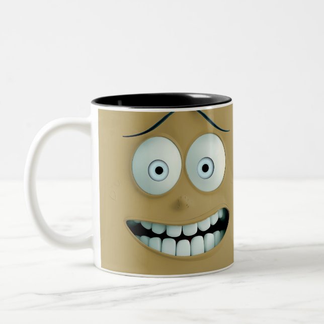 Taza Bicolor Feliz cara divertida (Izquierda)
