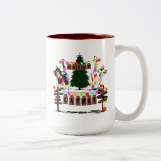 Taza Bicolor FELIZ CATMAS, regalo de Navidades de felinos, gato