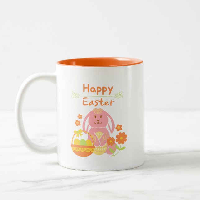 Taza Bicolor Feliz conejo de Pascua (Izquierda)