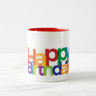 Taza Bicolor Feliz cumpleaños