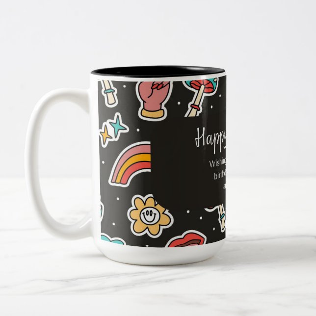 Taza Bicolor Feliz cumpleaños (Izquierda)