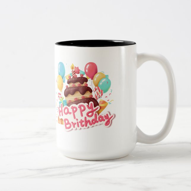 Taza Bicolor Feliz cumpleaños (Derecha)
