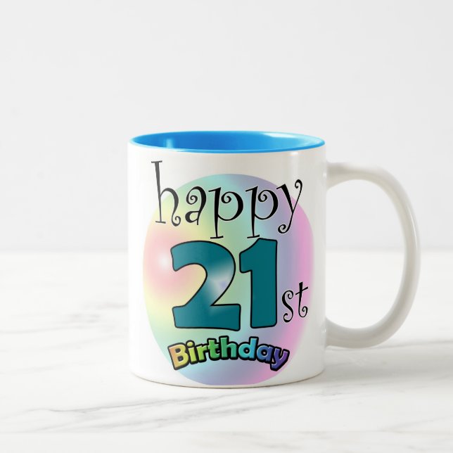 Taza Bicolor Feliz cumpleaños 21 (Derecha)
