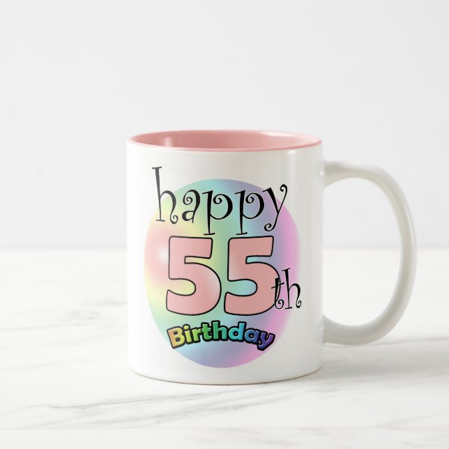 Taza Bicolor Feliz cumpleaños 55 (gasa) (Derecha)