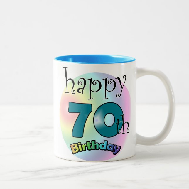 Taza Bicolor Feliz cumpleaños 70 (Derecha)