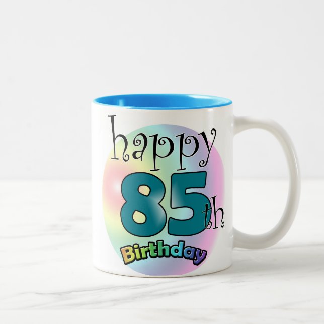 Taza Bicolor Feliz cumpleaños 85 (negro) (Derecha)
