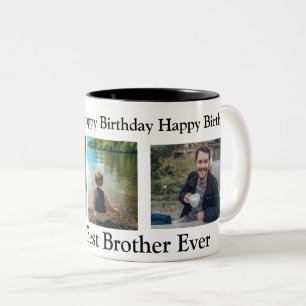 Taza Bicolor Feliz cumpleaños al mejor hermano de todos