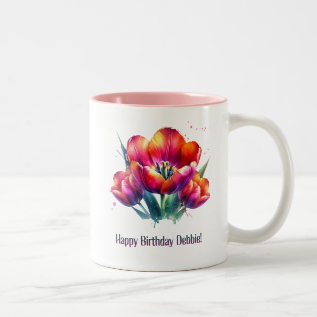 Taza Bicolor Feliz cumpleaños Debbie (Derecha)