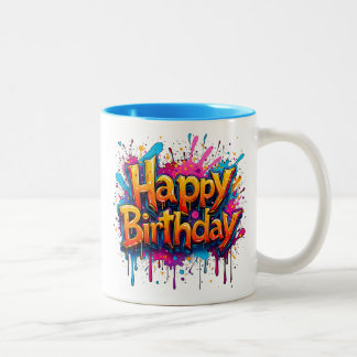 Taza Bicolor Feliz cumpleaños del pintor
