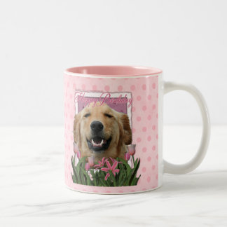 Taza Bicolor Feliz cumpleaños - golden retriever - Mickey