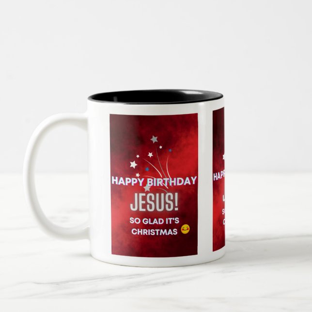 Taza Bicolor ¡Feliz cumpleaños, Jesús! Regalo de navidades (Izquierda)