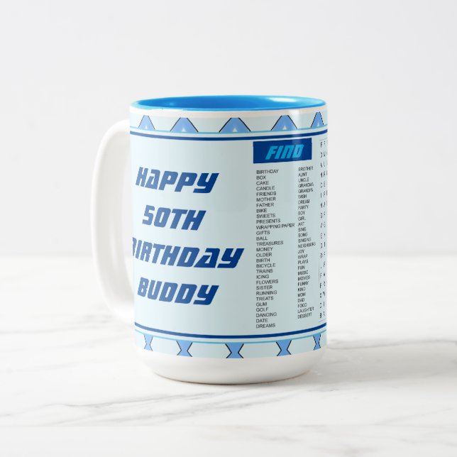 Taza Bicolor Feliz cumpleaños Mug (Anverso izquierdo)