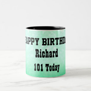 Taza Bicolor Feliz cumpleaños número 101 personalizado