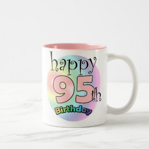 Taza Bicolor Feliz cumpleaños número 95 (en roze)