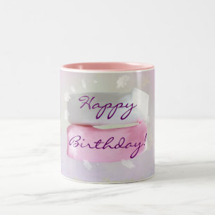 Taza Bicolor Feliz cumpleaños, pastelito