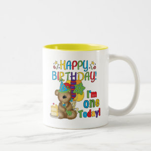 Taza Bicolor Feliz cumpleaños Teddy Bear primera camisetas y re