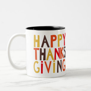Taza Bicolor ¡Feliz Día de Acción de Gracias! Mug De Café De Do
