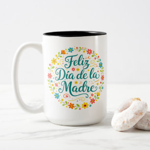 Taza Bicolor Feliz Dia De La Madre Caligrafía del Día de la Mad