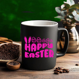 Taza Bicolor Feliz Día de Pascua - Huevos de Pascua