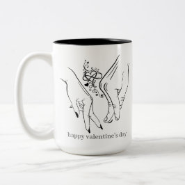 Taza Bicolor feliz día de San Valentín dos tontos