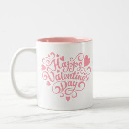 Taza Bicolor Feliz Día de San Valentín moderno