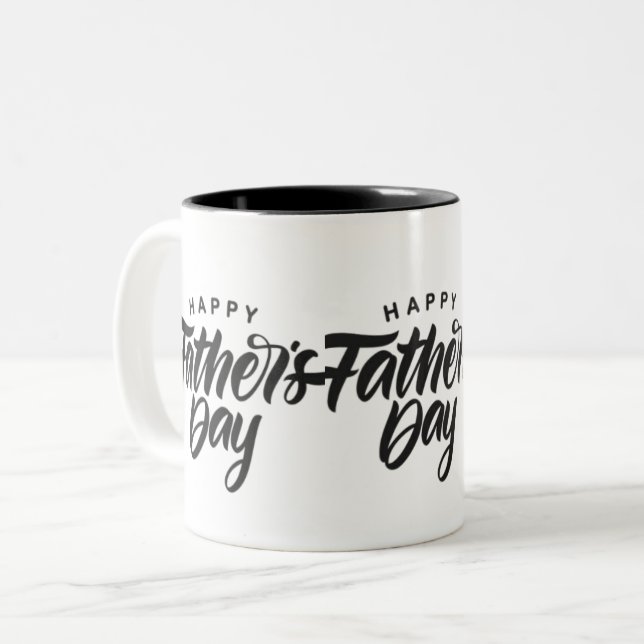 Taza Bicolor "Feliz Día del Padre Impresa Mug: Celebrar (Anverso izquierdo)