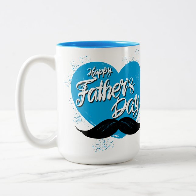 Taza Bicolor Feliz Día del Padre Mustache (Izquierda)