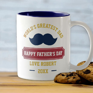 Taza Bicolor Feliz Día del Padres, mejor papá - Azul