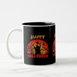Taza Bicolor Feliz diseño divertido de Halloween