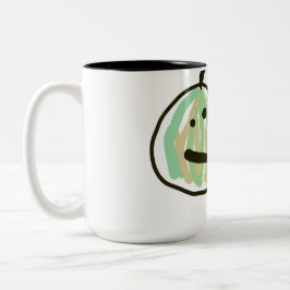 Taza Bicolor Feliz gato negro de Jack o Lantern verde