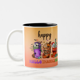 Taza Bicolor Feliz HalloGraciasMas Café Mug