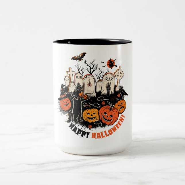 Taza Bicolor Feliz Halloween (Centro)