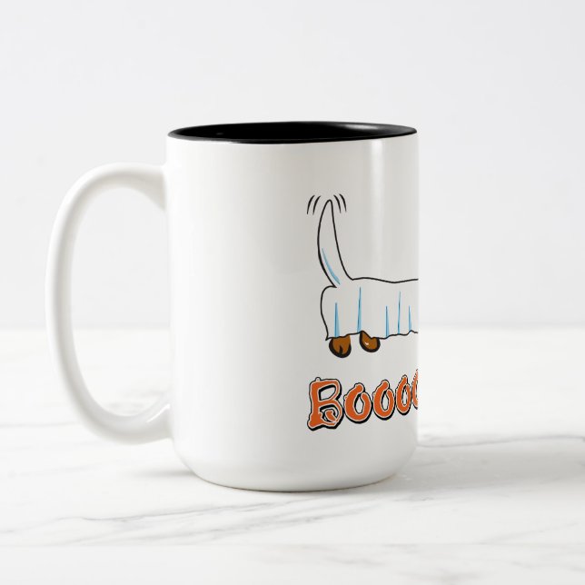 Taza Bicolor Feliz Halloween Dachshund (Izquierda)
