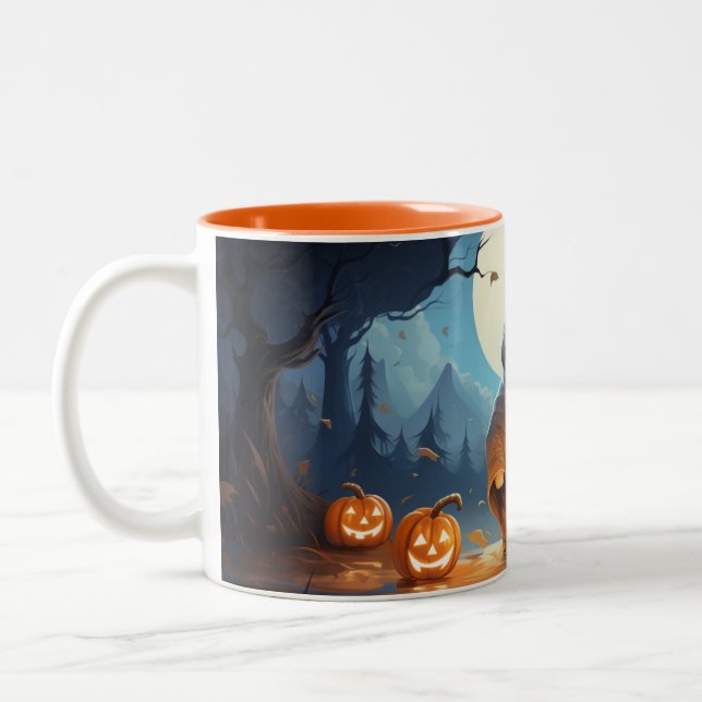 Taza Bicolor Feliz Halloween desde Ghost (Izquierda)