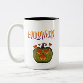 Taza Bicolor Feliz Halloween divertida calabaza