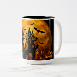 Taza Bicolor Feliz Halloween (luna llena)