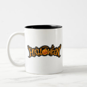 Taza Bicolor Feliz Halloween Ruby Eye Pumpkin Marco de Plata