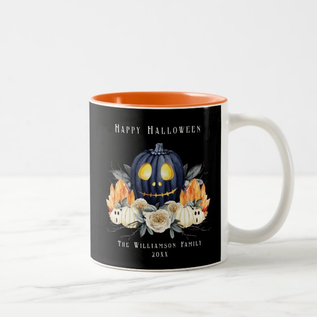 Taza Bicolor Feliz Halloween Spooky Samhain Pumpkins Crystals (Derecha)