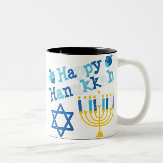 Taza Bicolor Feliz Hanukkah