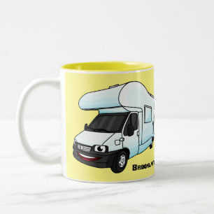 Taza Bicolor Feliz ilustracion personalizado de camperán