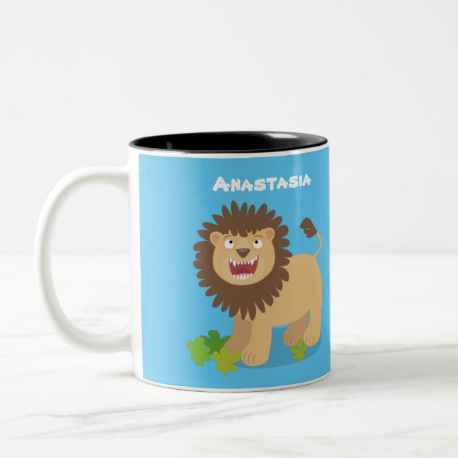Taza Bicolor Feliz ilustracion personalizado ruidoso (Izquierda)