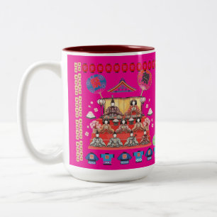 Taza Bicolor Feliz jidai Matsuri rosa caliente