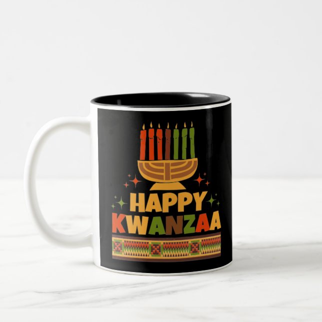 Taza Bicolor Feliz Kwanzaa (Izquierda)