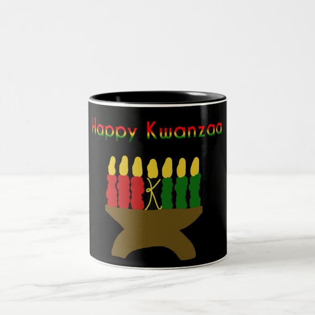 Taza Bicolor Feliz Kwanzaa Kinara (Centro)