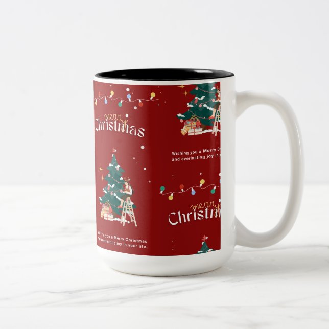 Taza Bicolor feliz navidad (Derecha)